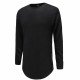 Cuved Long Sleeve Low Side Zipper T-Shirt